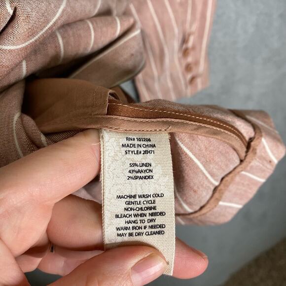 NWOT Soft Surroundings Womens linen blend striped blazer lightweight large - Picture 6 of 11